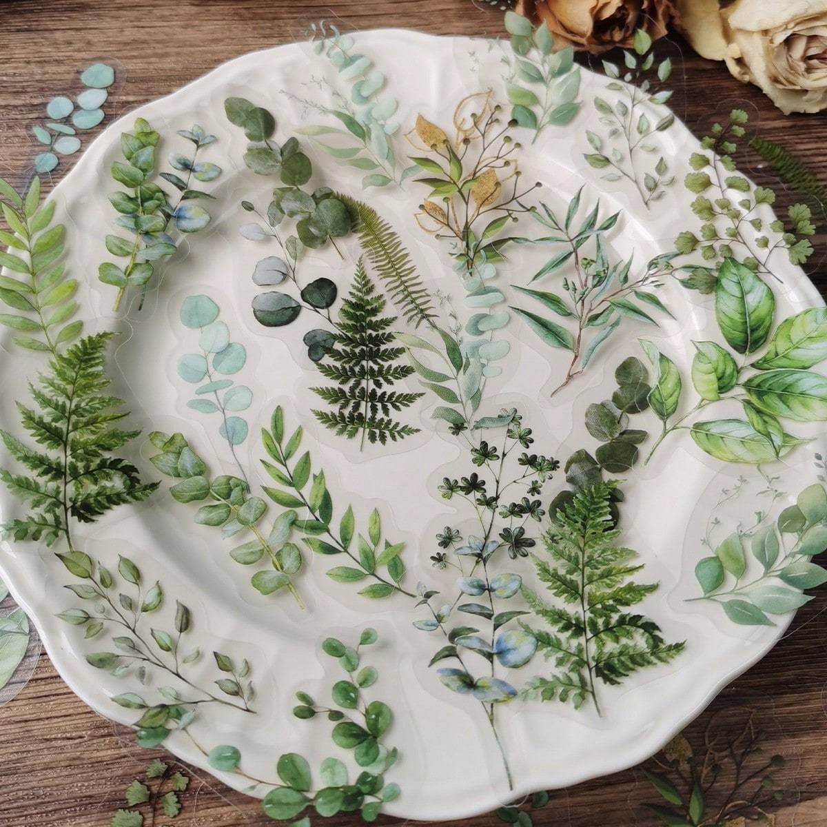 Shein 40pcs Leaf Pattern Assorted Sticker, Creative Multi-purpose Sticker For DIY Craft, Decoration, Hand Account
