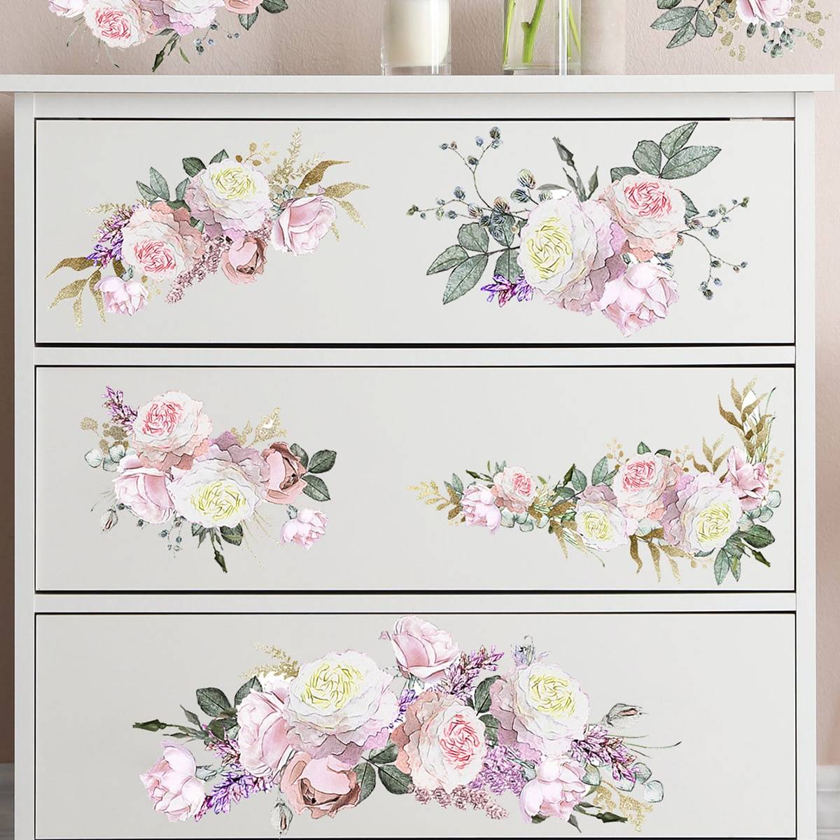 Shein 1set Flower Pattern Wall Sticker