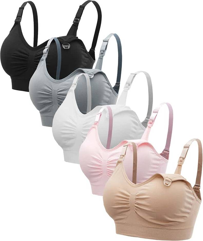 Shein Maternity 5pack Solid Ruched Nursing Bra