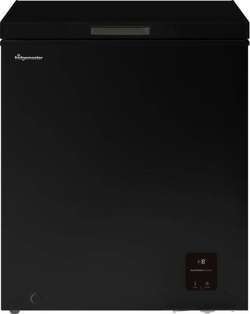 Black chest freezer Fridgemaster MCF142EB