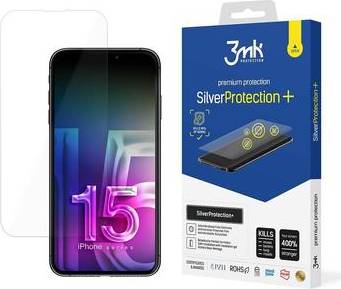 3mk Silver Protection+ Screen Protector for iPhone 15 Pro