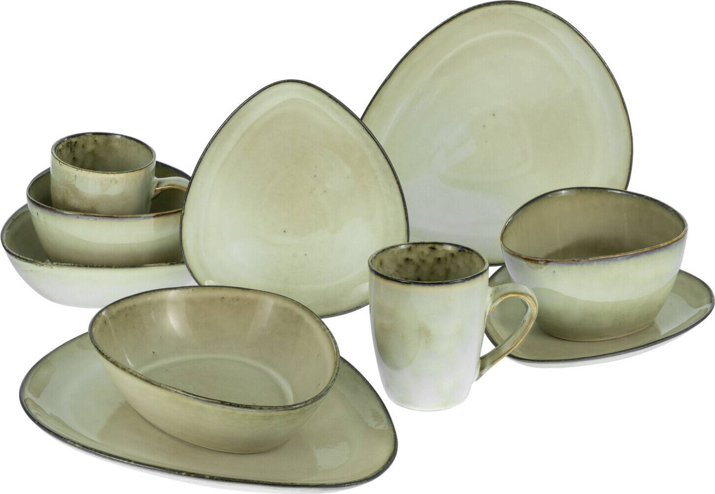 Creatable 10 Pcs Tableware Stone Made Sand Dinner Set