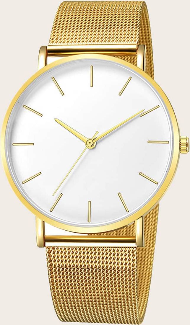 Shein Men Mesh Round Pointer Watch