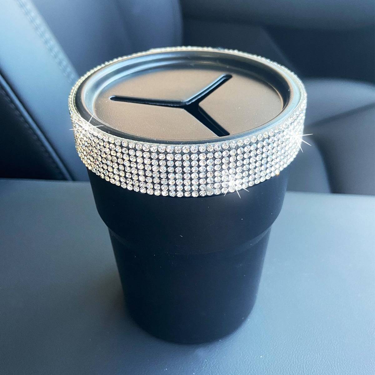 Shein Rhinestone Decor Car Coin Cup