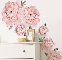 Shein 2pcs Flower Pattern Wall Sticker, Modern Decal