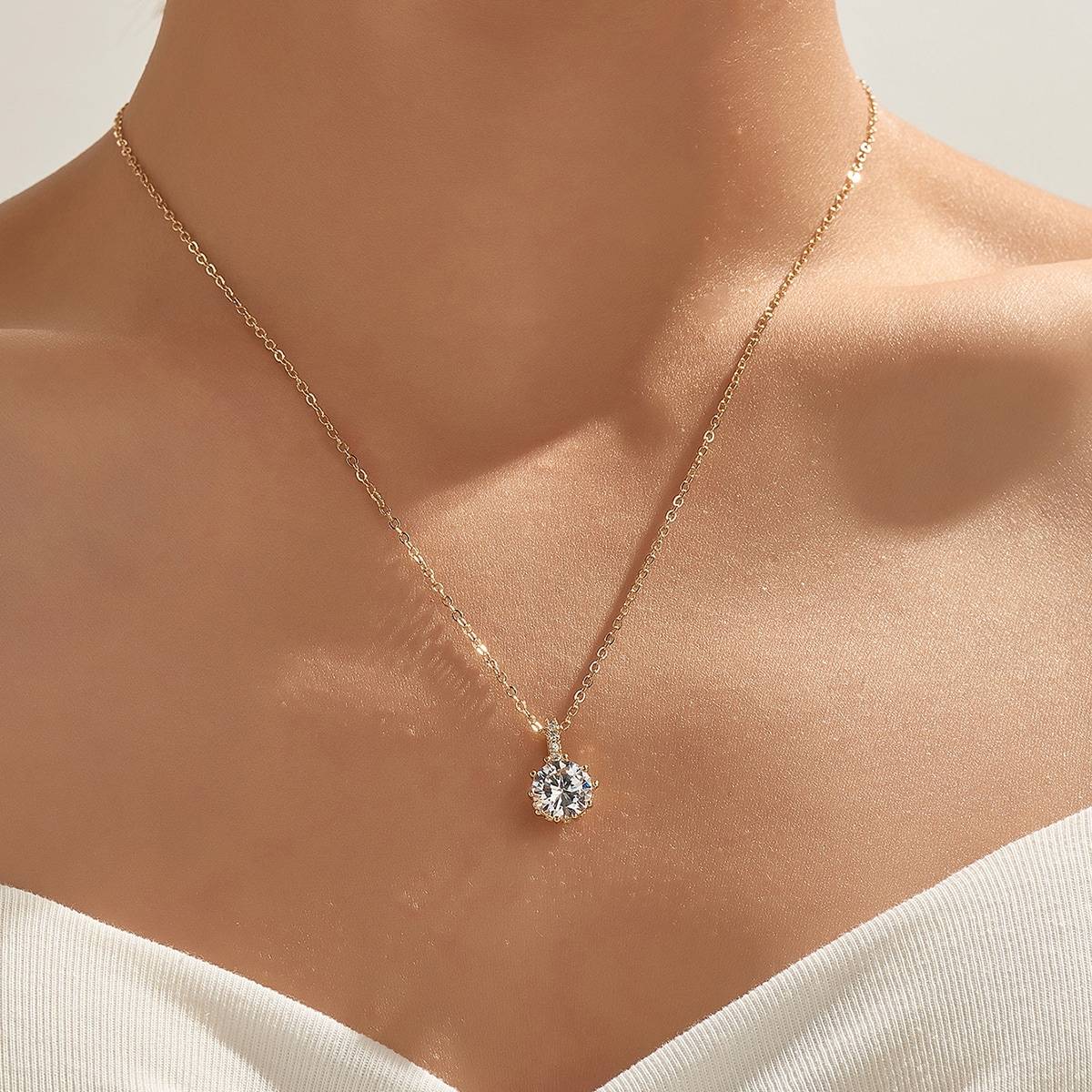 Shein Rhinestone Charm Necklace