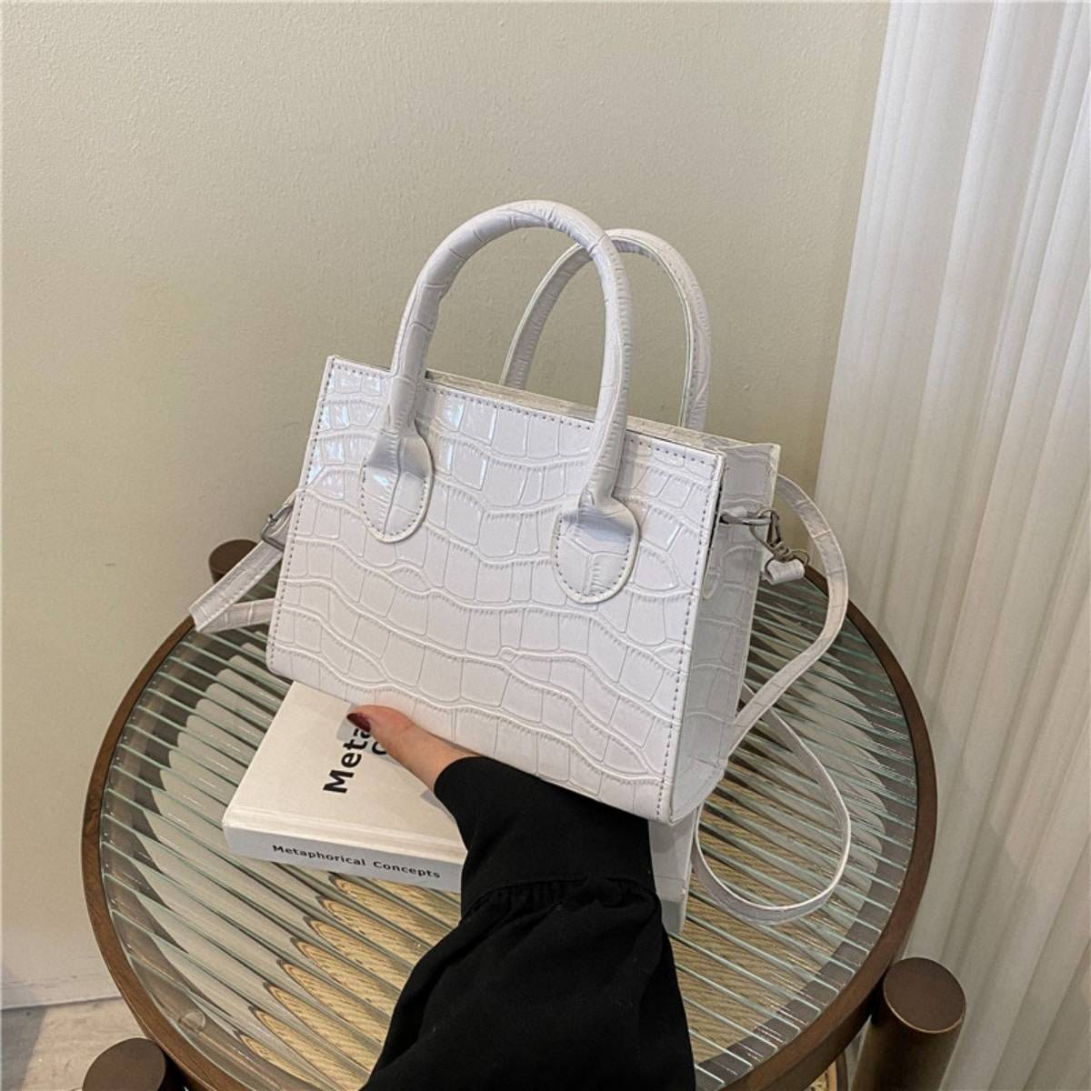 Shein Mini Geometric Embossed Square Bag