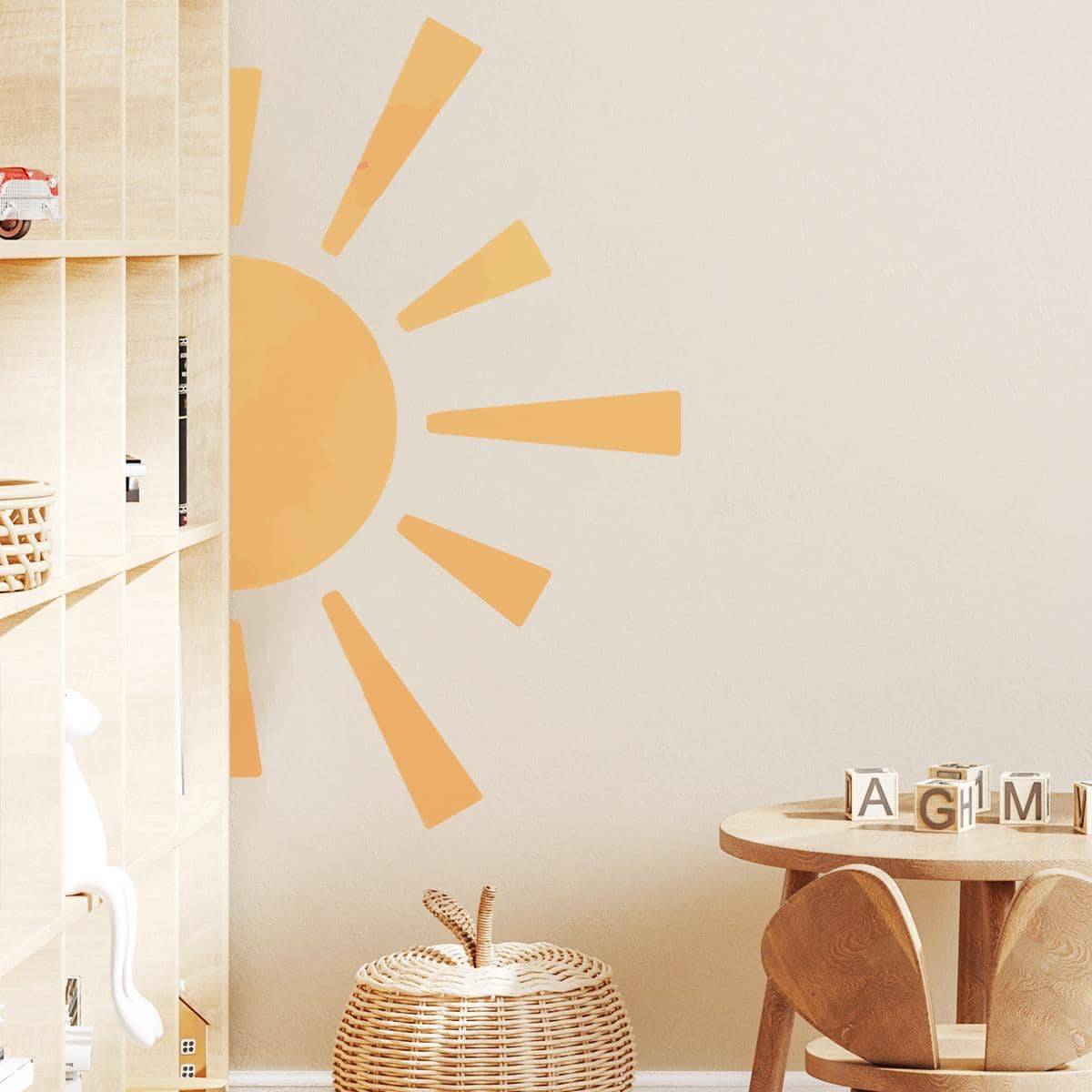 Shein 1pc Sun Pattern Wall Sticker, Modern PVC Decal