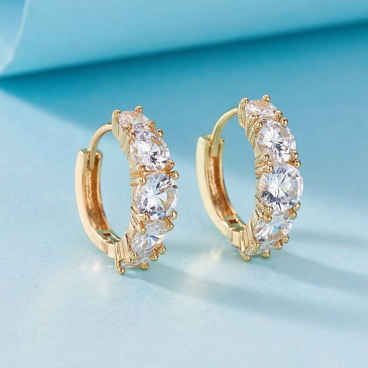 Shein Rhinestone Hoop Earrings