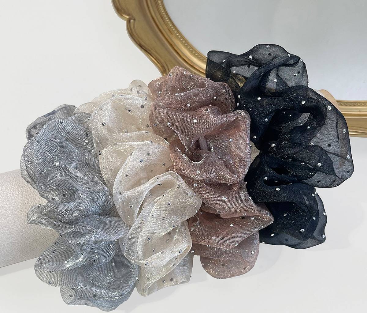 Shein 4pcs Rhinestone Scrunchie