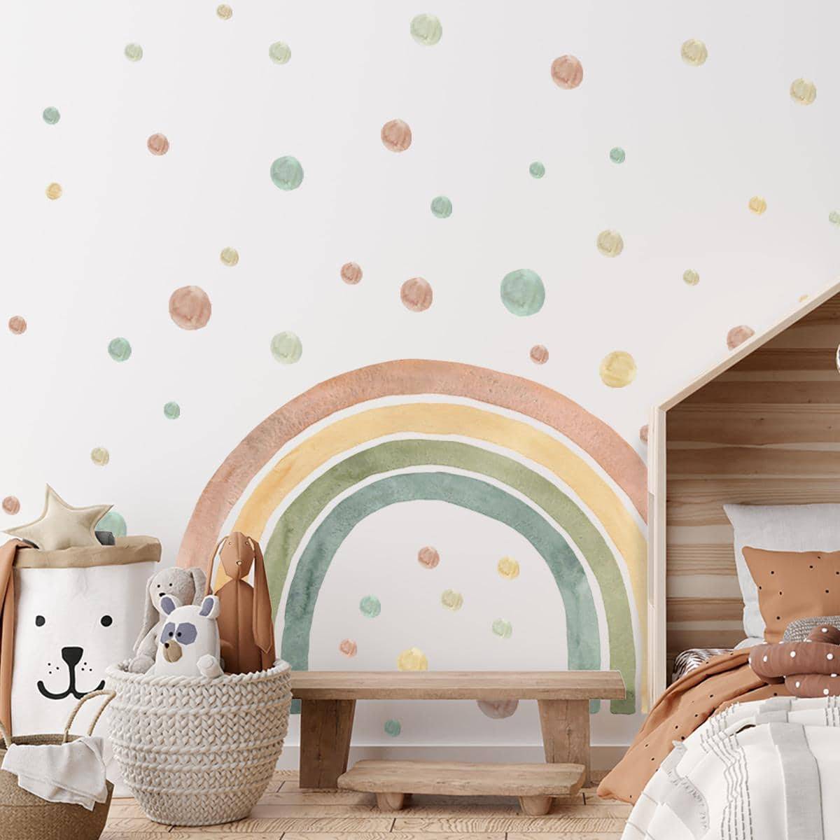 Shein PVC Wall Decal Cartoon Rainbow Pattern Sticker