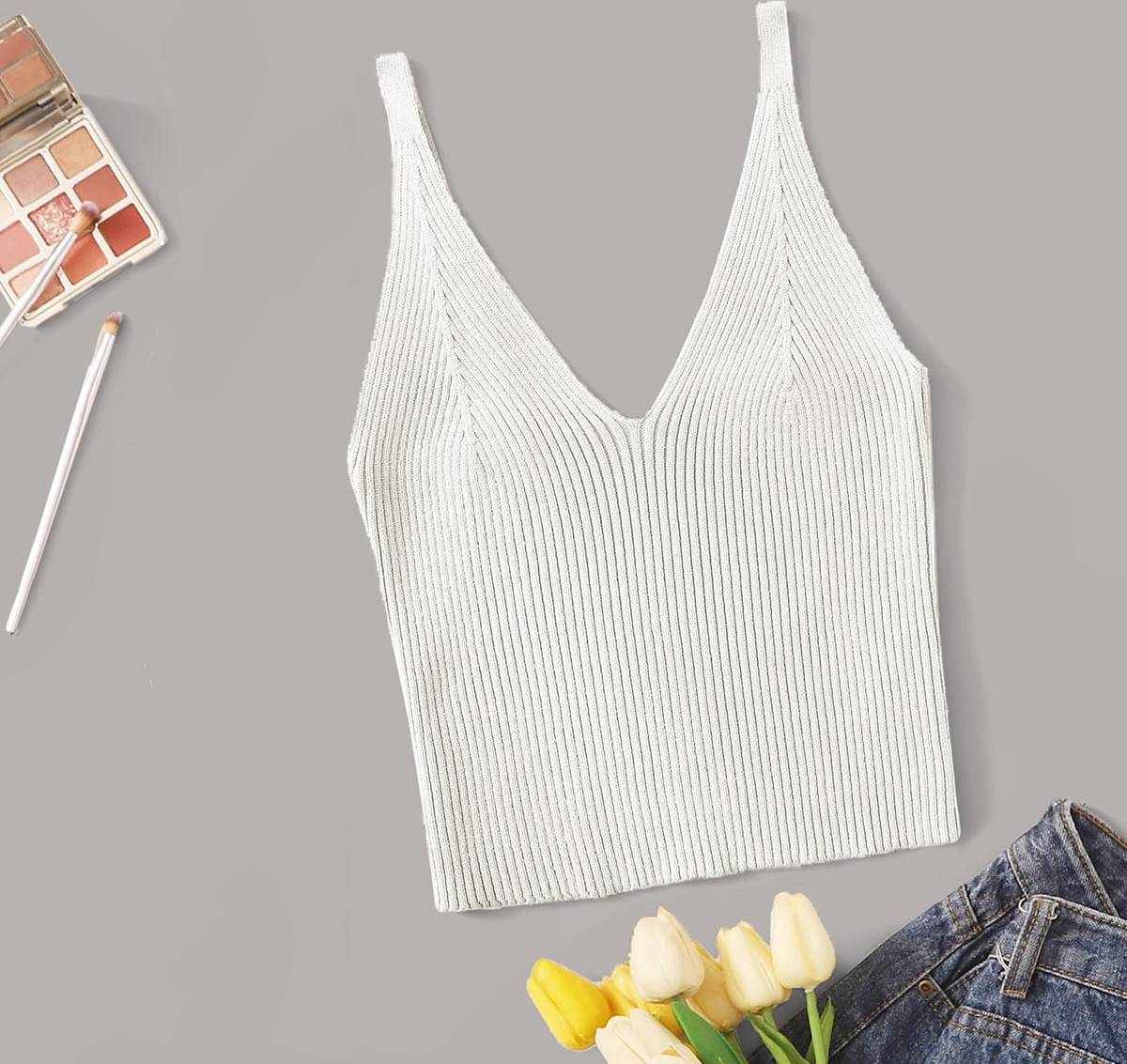 Shein Ribknit Crop Top