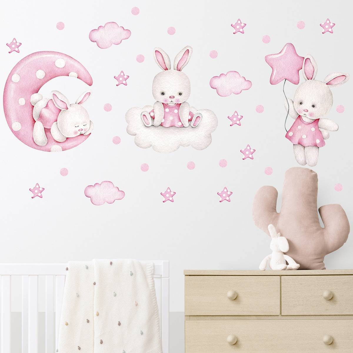 Shein PVC Wall Sticker Cute Rabbit Pattern