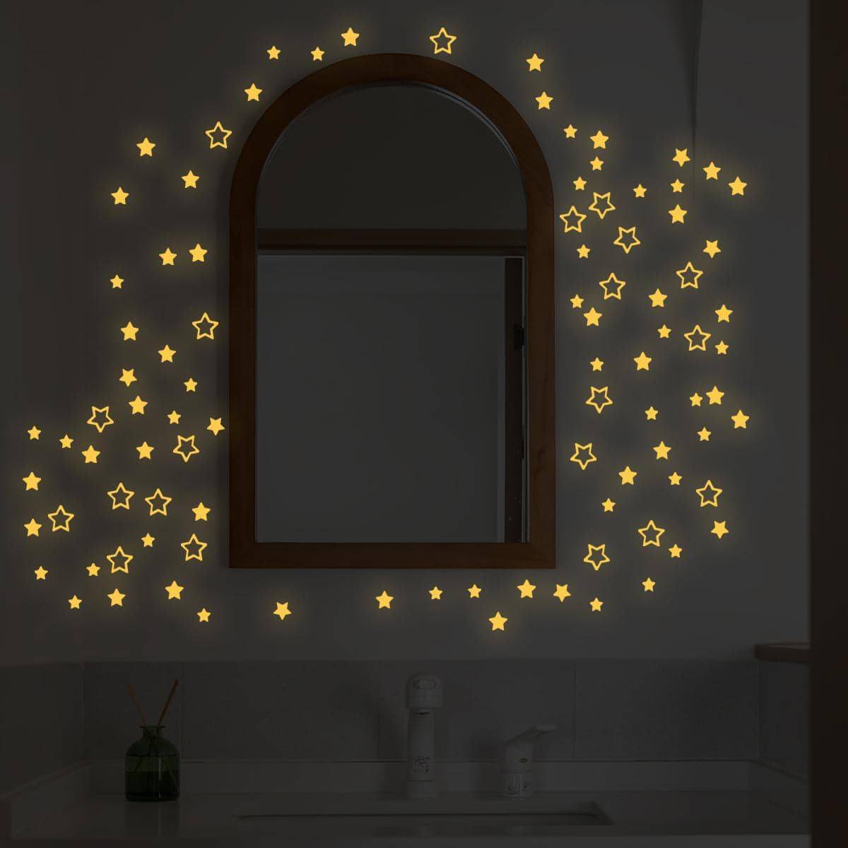 Shein 94pcs Star Pattern Glow In The Dark Wall Sticker