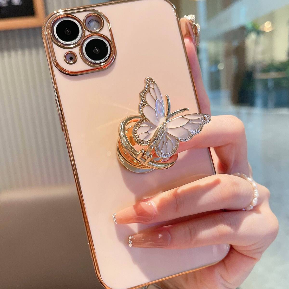 Shein Personalized Electroplated 3D Rhinestone Phone Case