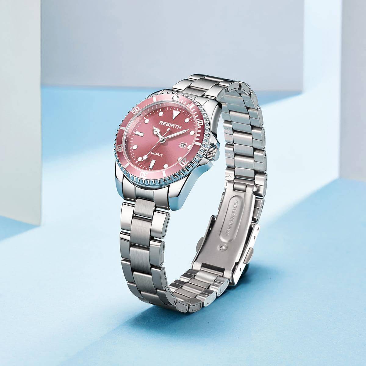 Shein Rhinestone Decor Round Quartz Watch