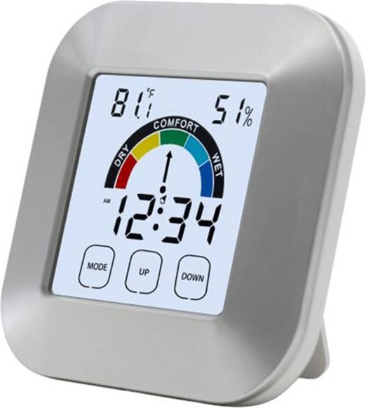 Smart hygrometer Hygrometer Timer Clock Smart Humidity Tester Backlight Touch