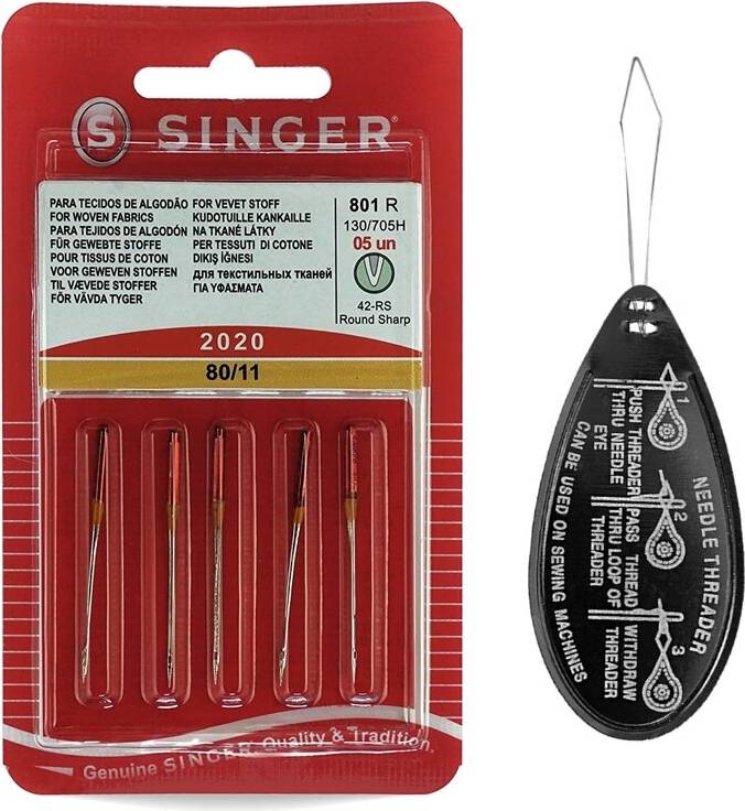 Singer Universal 2020 Sewing Machine Needles 80/11, Inc. Threader