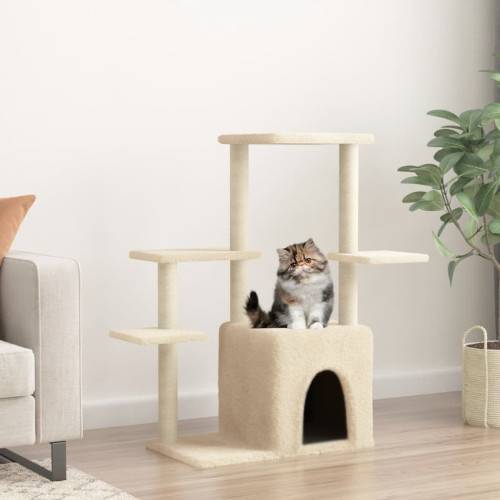 vidaXL Cat Tree with Scratching Posts Cream