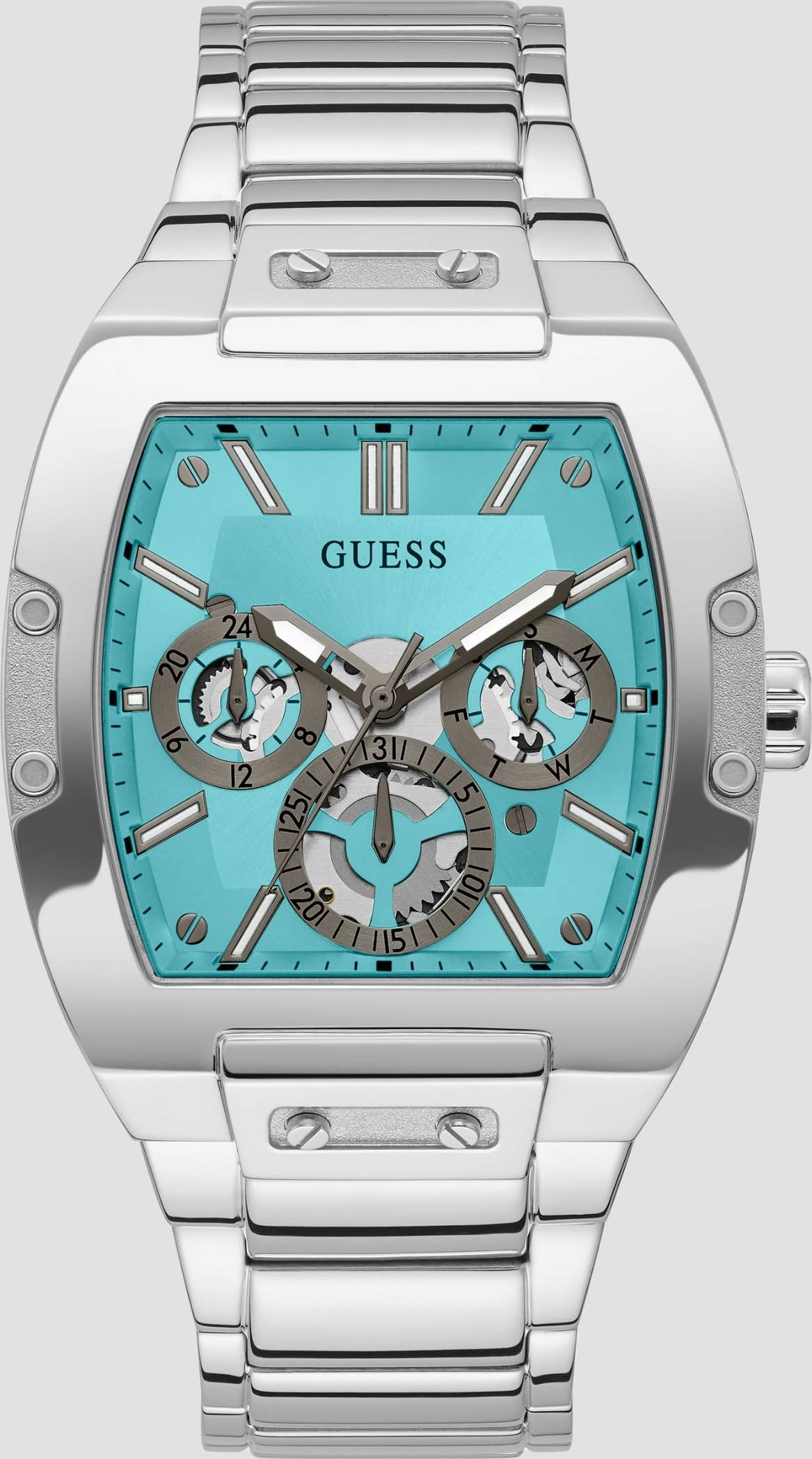 Guess Mens Silver Tone Multi-function Watch