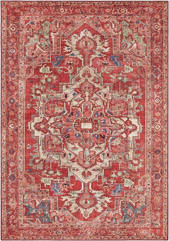 Nouristan Leta Tufted Red Rug Rectangle 80cm x 150cm