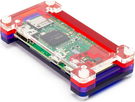 Raspberry pi zero Pimoroni PIM258 Raspberry Pi Zero W Pibow Case - Red/Transparent/Black