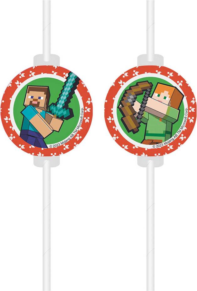 Minecraft Pappsugrör 4-Pack