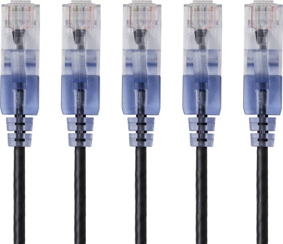 Monoprice SlimRun UTP Cat6A RJ45 - RJ45 M-M 5-Pack 3ft