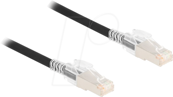 DeLock RJ45 Cable Cat.6A S/FTP with secure clips 2 2m