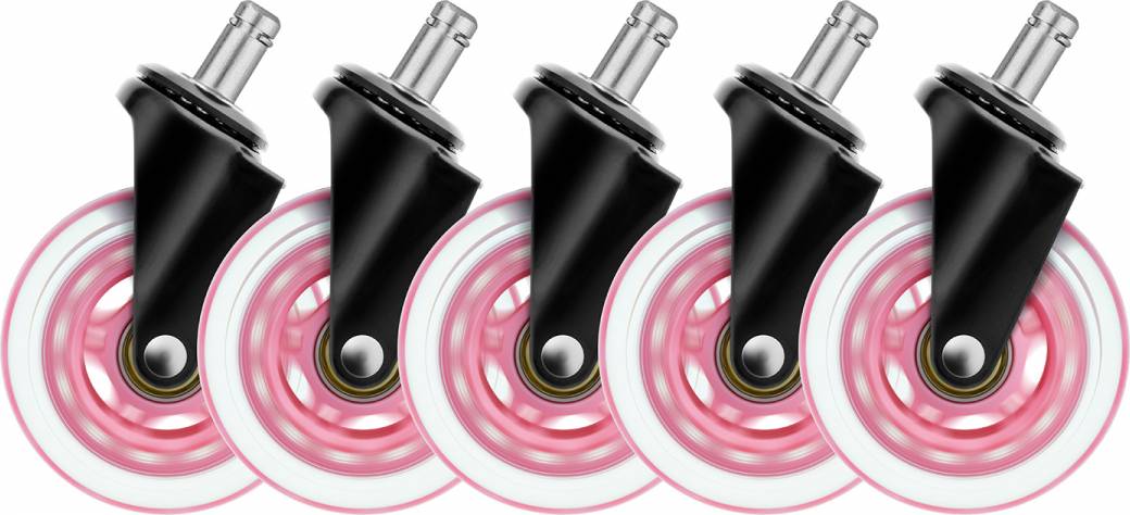 Deltaco gaming Deltaco 3 Inch Universal Gummihjul Rosa 5 Pack