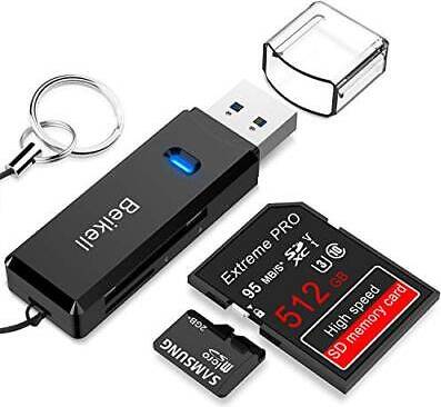 Beikell USB 3.0 Card Reader, High-Speed SD/Micro SD Reader Memory Card