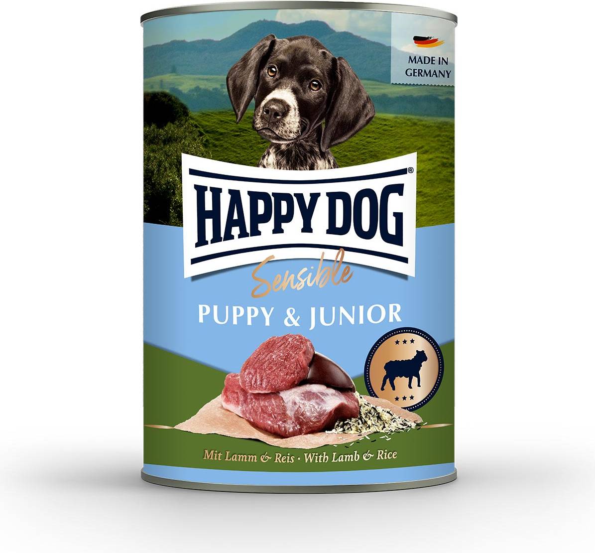 Happy Dog Sensible & Junior Lamm Ris Våtfoder