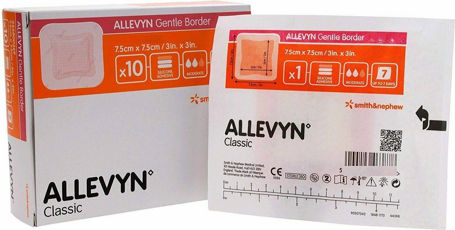 Allevyn Gentle Border Dressing 3 In X 3 In 40-Pieces
