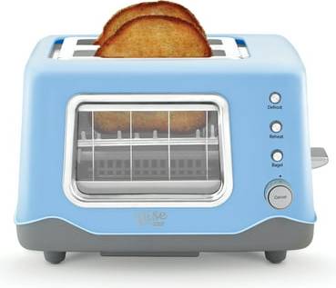Dash Rise 2-Slice Clear View Toaster - Blue/Multicolour