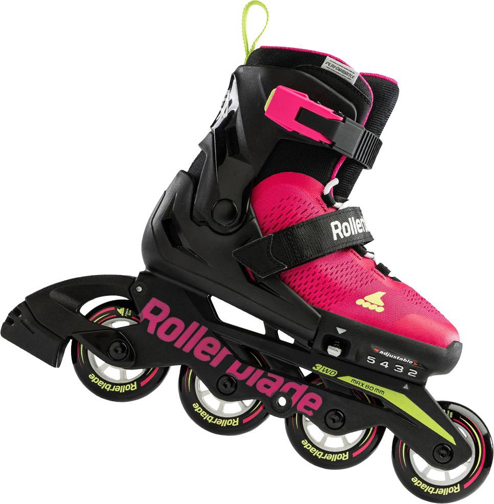 Inlines barn Rollerblade Rullskridskor Microblade Svart/Rosa Rullskridskor