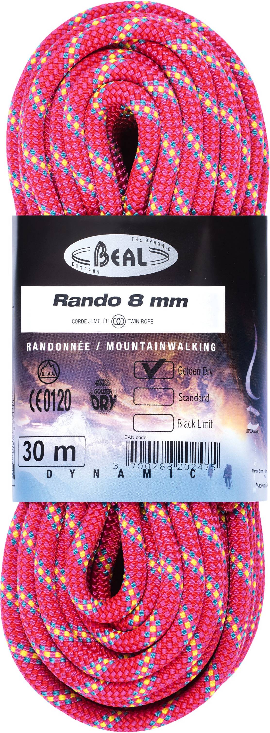 Beal Rando Golden Dry 8 Mm Rope Pink 48 M