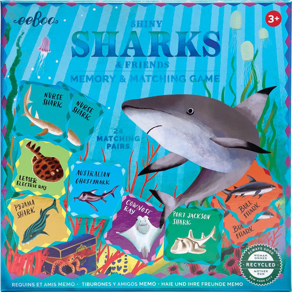Sharks Matching Memory Card Game in Multi