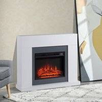 Homcom Electric Fireplace with Remote Control, 7-Day Programmable Timer White