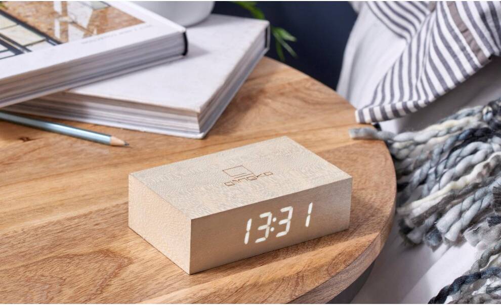 Flip clock Gingko Flip Click Clock, Maple