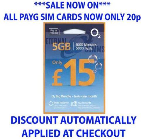 O2 Pay As You Go Big Bundle £15 SIM Card