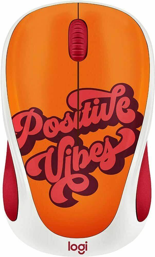 Logitech M317c Positive Vibes Design Collection Wireless Mouse - Orange