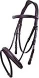 QHP Riding Bridles With Decorative Stitching - Marron