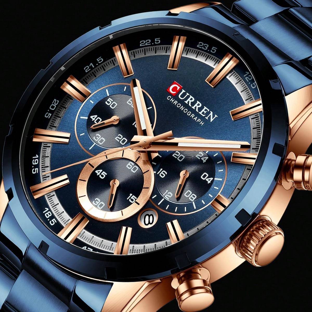 Shein Current Watch With Multi-function Chronograph And Water Resistance