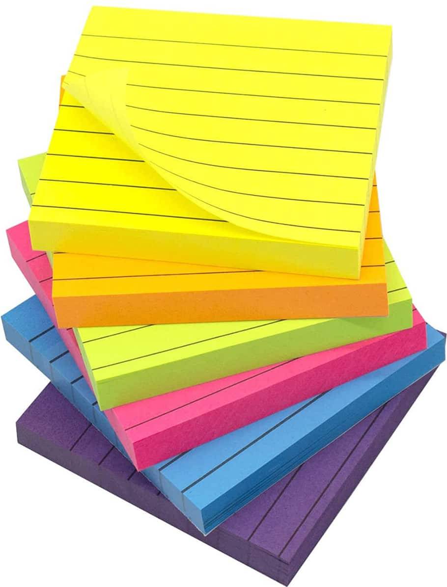 Shein 100pcs Random Color Horizontal Line Sticky Notes