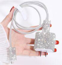 Shein 5pcs Rhinestone Data Cable Protector & Charger Head Cover Set