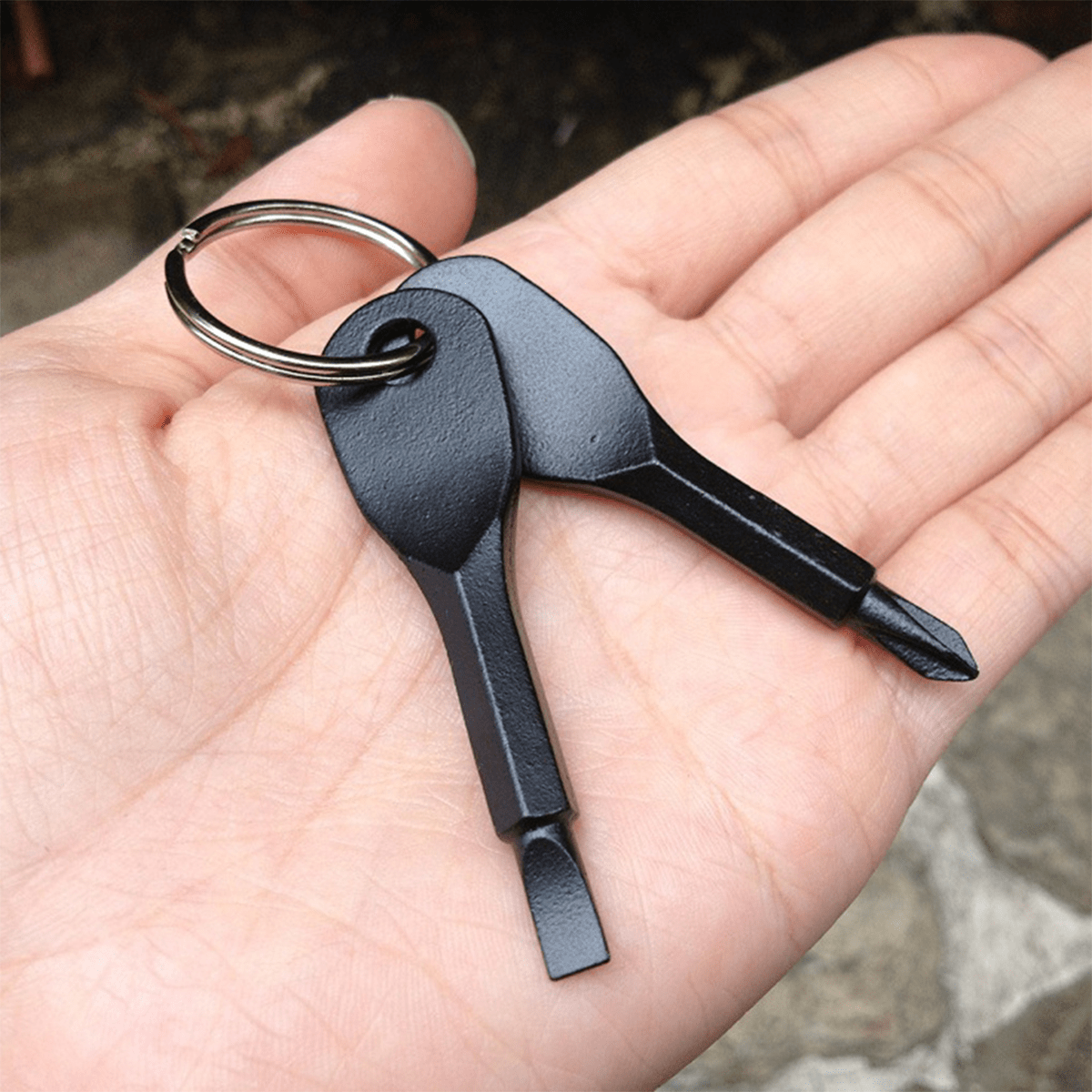 Shein Portable Phillips Slotted Screwdriver Key Ring Set Multi-tool