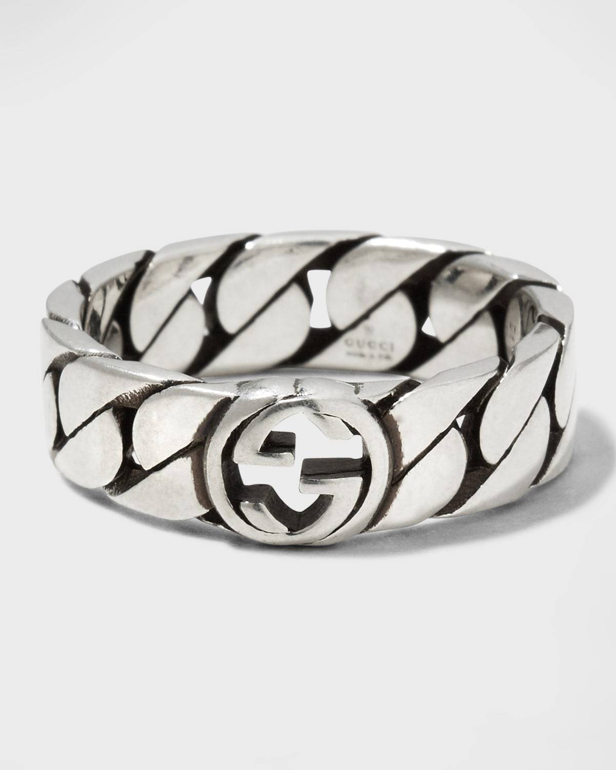 Gucci Interlocking Silver Q-R Ring