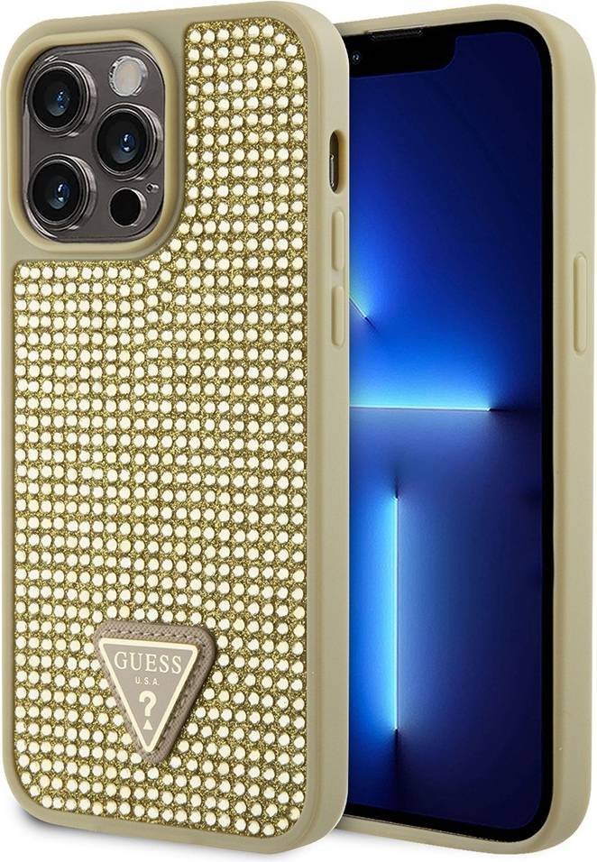 Guess Rhinestones Triangle Metal Logo Case