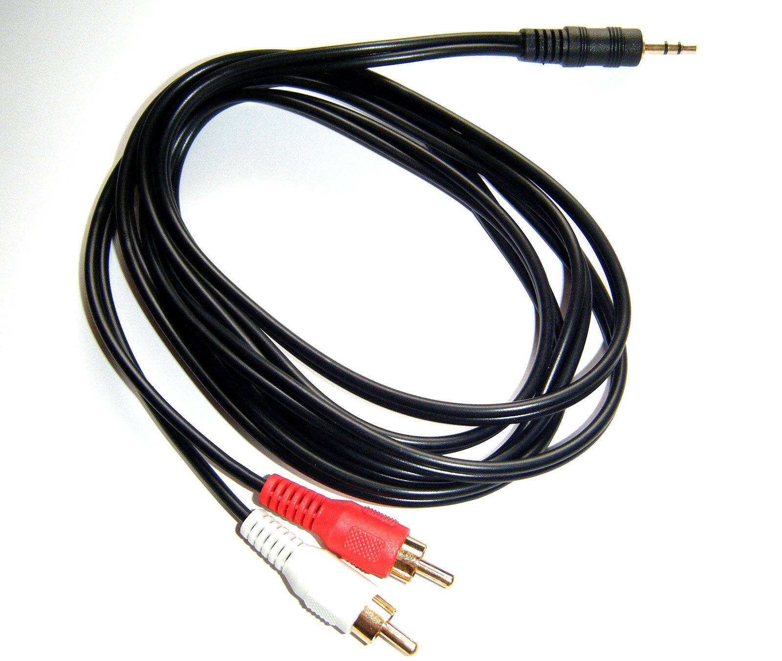 Câble Audio Stéréo Phono Rca 2 3.5mm 2m Or