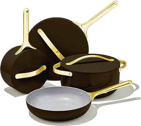 Caraway Ceramic Nonstick Cookware Set - Black Cookware Set